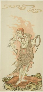 The Actor Ichikawa Danjuro V as the Buddhist Deity Fudo in the Final Scene from Part On..., c. 1771. Creator: Shunsho.