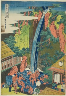 Roben Falls at Oyama in Sagami Province (Soshu Oyama Roben no taki), from the series..., c. 1833. Creator: Hokusai.