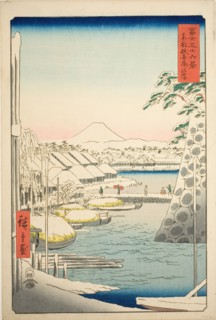 The Riverbank at Sukiya in the Eastern Capital (Toto Sukiyagashi), from the series "Thirty..., 1858. Creator: Ando Hiroshige.