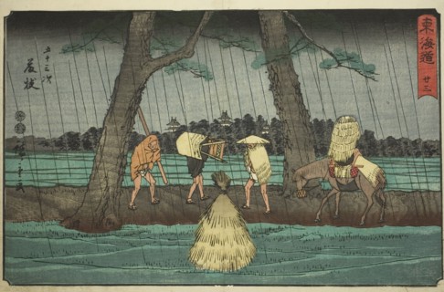 Fujieda—No. 23, from the series "Fifty-three Stations of the Tokaido (Tokaido gojusan..., c.1847/52. Creator: Ando Hiroshige.