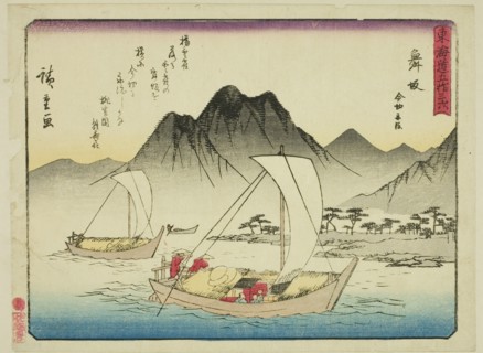 Maisaka: The Ferry at Imagiri (Maisaka, Imagiri funawatashi), from the series "Fifty..., c. 1837/42. Creator: Ando Hiroshige.