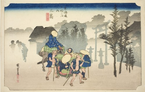 Mishima: Morning Mist (Mishima, asagiri), from the series "Fifty-three Stations of..., c. 1833/34. Creator: Ando Hiroshige.
