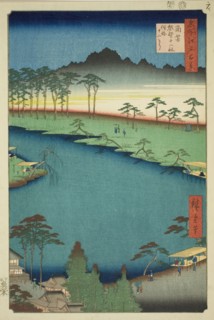 Kumano Junisha Shrine in Tsunohazu, Popularly Known as Juniso (Tsunohazu Kumano Junisha, z..., 1856. Creator: Ando Hiroshige.