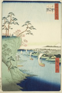 View of Konodai and the Tone River (Konodai Tonegawa fukei), from the series "One Hundred..., 1856. Creator: Ando Hiroshige.