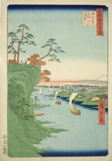 View of Konodai and the Tone River (Konodai Tonegawa fukei), from the series "One Hundred...,1856. Creator: Ando Hiroshige.