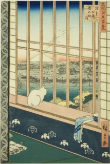 Asakusa Rice Fields and Torinomachi Festival (Asakusa tanbo Torinomachi mode)..., 1857. Creator: Ando Hiroshige.
