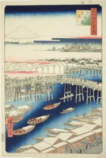 Clear Weather After Snow at Nihon Bridge (Nihonbashi yukibare), from the series...,, 1856. Creator: Ando Hiroshige.