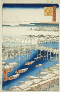Clear Weather After Snow at Nihon Bridge (Nihonbashi yukibare), from the series "One..., 1856. Creator: Ando Hiroshige.