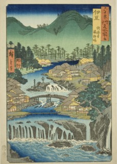 Izu Province: Hot Springs of the Shuzen Temple (Izu, Shuzenji tojiba), from the series "Fa..., 1853. Creator: Ando Hiroshige.