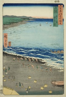Kazusa Province: Yasashi Bay, also known as Kujukuri (Kazusa, Yasashika ura, torina Kujuku..., 1853. Creator: Ando Hiroshige.