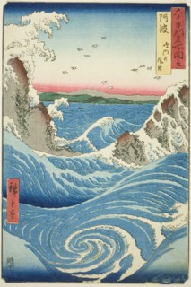 Awa Province: Naruto Whirlpools (Awa, Naruto no fuha), from the series "Famous Places..., 1855. Creator: Ando Hiroshige.