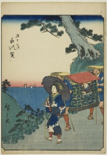 Shirasuka, from the series "Fifty-three Stations [of the Tokaido] (Gojusan tsugi)," also..., 1852. Creator: Ando Hiroshige.