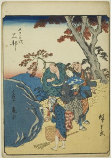 Ishibe, from the series "Fifty-three Stations [of the Tokaido] (Gojusan tsugi)," also known...,1852. Creator: Ando Hiroshige.