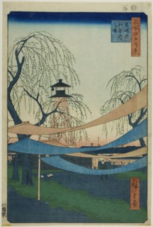 The Hatsune Riding Grounds at Bakuro-cho (Bakuro-cho Hatsune no Baba), from the..., 1857. Creator: Ando Hiroshige.