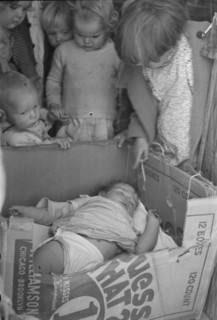 Children of migrant families in the nursery school, Kern migrant camp, California, 1936. Creator: Dorothea Lange.