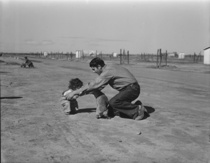 Drought refugees - penniless Oklahomans camped along highway, California, 1936. Creator: Dorothea Lange.