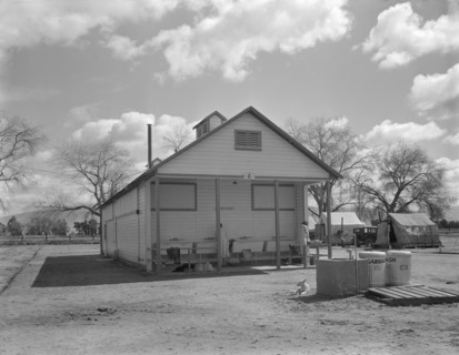 Utility units at Marysville resettlement camp, California, 1936. Creator: Dorothea Lange.