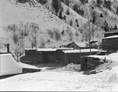 Miner's housing, company-owned, in Utah coal town, Consumers, near Price, Utah, 1936. Creator: Dorothea Lange.