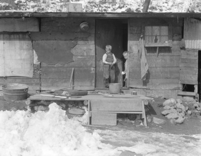 Miner's home, company-owned, Blue Blaze Coal Company, Consumers, near Price, Utah, 1936. Creator: Dorothea Lange.