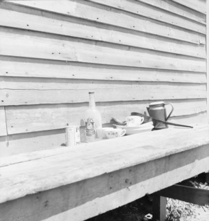 Still life housing of migrant berry pickers in southern New Jersey, 1936. Creator: Dorothea Lange.