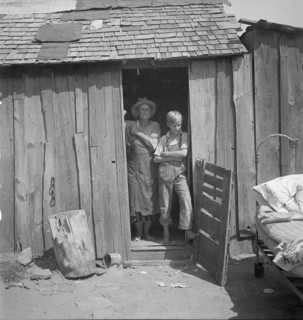 People living in miserable poverty, Elm Grove, Oklahoma County, Oklahoma, 1936. Creator: Dorothea Lange.