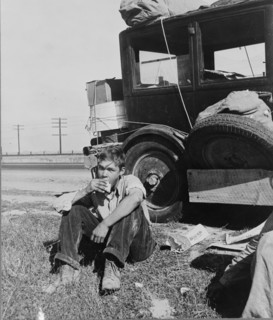 Son of depression refugee from Oklahoma now in California, 1936. Creator: Dorothea Lange.