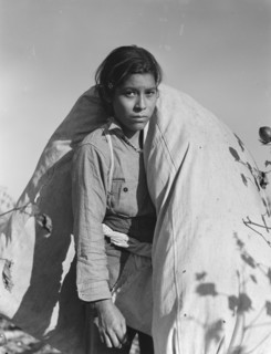 Mexican cotton picker, Southern San Joaquin Valley, California, 1936. Creator: Dorothea Lange.