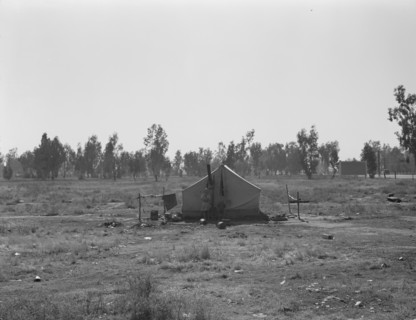 Children of drought refugees camped by highway outside of Fresno, California, 1936. Creator: Dorothea Lange.