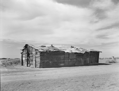 Housing typical of that afforded Mexican field workers of the Imperial Valley, 1937. Creator: Dorothea Lange.