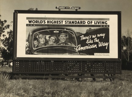 Billboard on U.S. Highway 99 in California, 1937. Creator: Dorothea Lange.