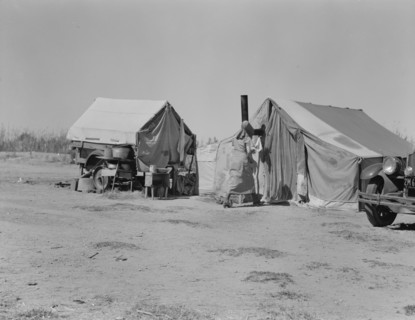 Home of a dust bowl refugee in California, Imperial County, California, 1937. Creator: Dorothea Lange.