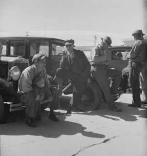 Waiting for the relief checks at Calipatria, California, 1937. Creator: Dorothea Lange.