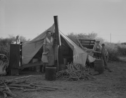 Unemployed family from the Rio Grande Valley, Texas..., near Holtville, California, 1937. Creator: Dorothea Lange.