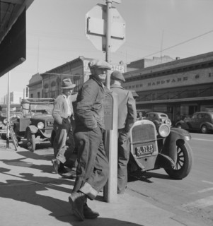 Men on "Skid Row", Modesto, California, 1937. Creator: Dorothea Lange.