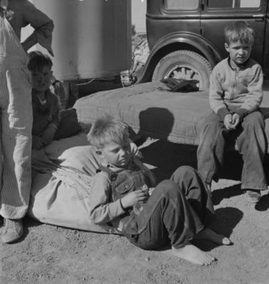 Children of Oklahoma migrants, near Calipatria, California, 1937. Creator: Dorothea Lange.