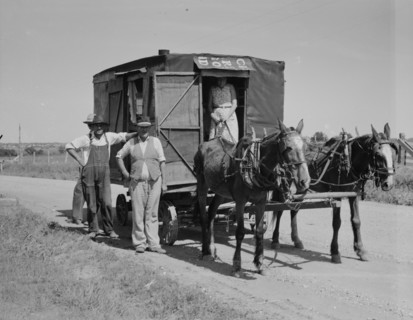 Bound for the wheat harvest, Southwestern Oklahoma, 1937. Creator: Dorothea Lange.
