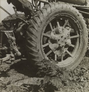 The tractor is driving cotton workers off the land, Aldridge Plantation, Mississippi Delta, 1937. Creator: Dorothea Lange.