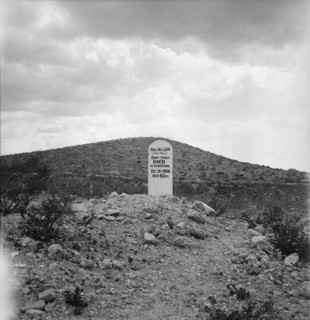 Sign near Tombstone, Boot Hill graveyard, Arizona, 1937. Creator: Dorothea Lange.