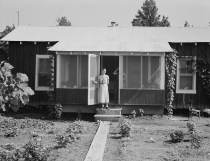 One of Delta cooperative farmsteads after a year of operation, Hillhouse, Mississippi, 1937. Creator: Dorothea Lange.