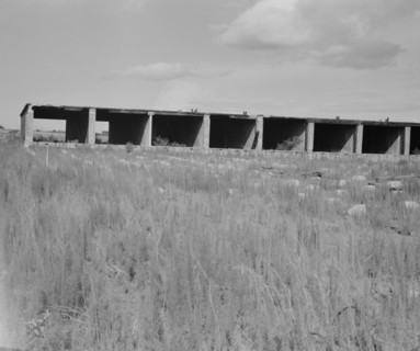Remains of dry kiln shed, Fullerton, Louisiana, 1937. Creator: Dorothea Lange.
