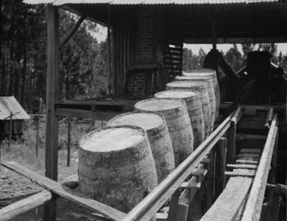 Turpentine still, Georgia, 1937. Creator: Dorothea Lange.