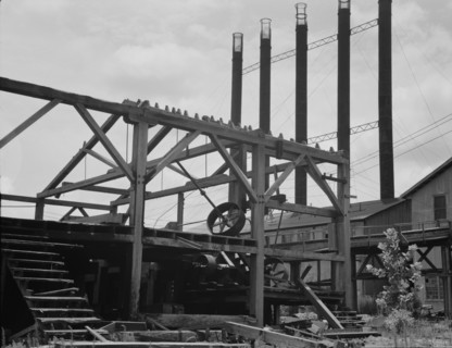 Lumber mill being dismantled at Careyville, Florida, 1937. Creator: Dorothea Lange.