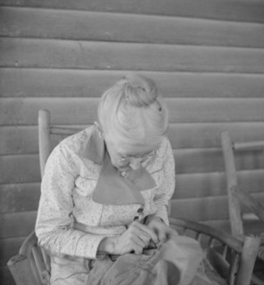 Southern lady of the old school on veranda...at the Wray Plantation, Georgia, 1937. Creator: Dorothea Lange.