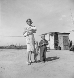 Family of rural rehabilitation client, Tulare County, California, 1938. Creator: Dorothea Lange.