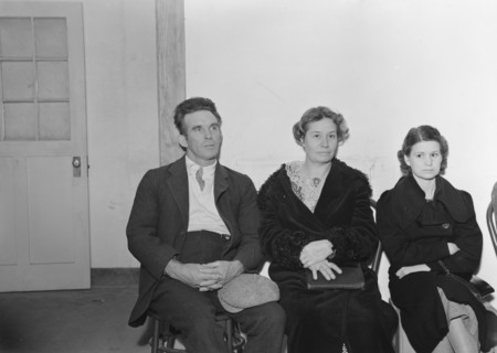 Night meeting in the FSA office, Tulare County, California, 1938. Creator: Dorothea Lange.