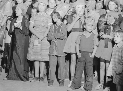 Halloween party at Shafter migrant camp, California, 1938. Creator: Dorothea Lange.