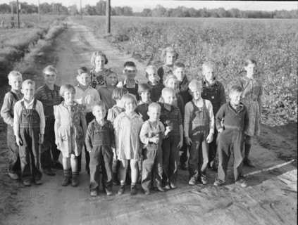 Ten families established by the FSA on the Mineral King Cooperative Farm, Tulare County, CA, 1938. Creator: Dorothea Lange.