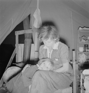 Young mother, aged twenty-two..., FSA mobile camp, Merrill, Klamath County, Oregon, 1939. Creator: Dorothea Lange.