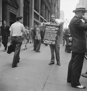 Street hawker selling Consumer's..., 42nd Street and Madison Avenue, New York City, 1939. Creator: Dorothea Lange.