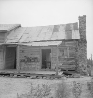 Negro sharecropper house on dirt, near Olive Hill, North Carolina, 1939. Creator: Dorothea Lange.